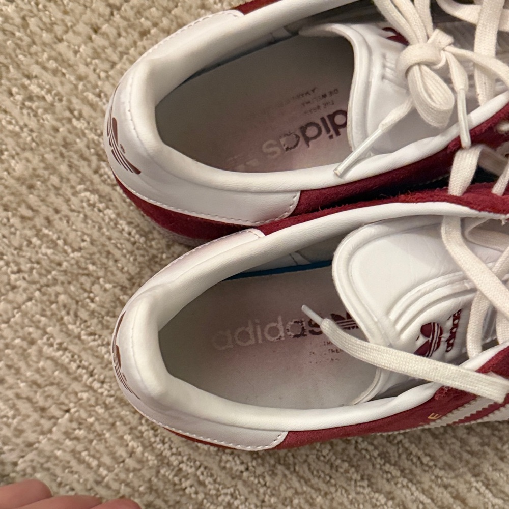 Adidas Gazelle Burgundy and White Sneakers - Picture 3 of 4